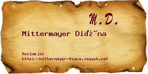 Mittermayer Diána névjegykártya